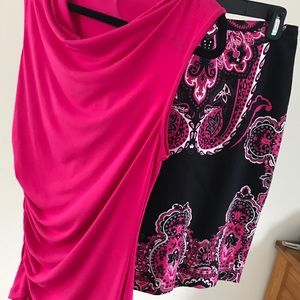 Black INC pencil skirt w/ paisley print.
